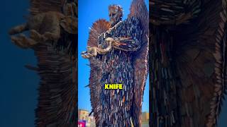 Knife Angel Statue Made of 100000 Knives 😱 [upl. by Berfield488]