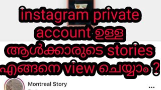 How to view instagram story in private account  explained in Malayalam [upl. by Ahsiak19]