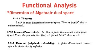 Dimension of Algebraic dual space A finite dimensional vector space is algebraically reflexive [upl. by Necila]