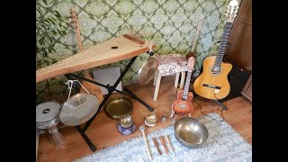 Sitarguitar meditation with singing bowls gongs nature sounds and intuitive singing  John Kremer [upl. by Welsh]