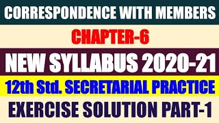 12th Std Secretarial Practice Chapter6 Solved Exercise Part1 [upl. by Fitzsimmons]