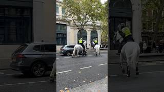 UK mounted police officers stop a car 💂🎠 london horse travel police لندن [upl. by Keligot]