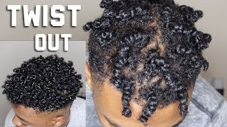 TWIST OUT FOR BLACK MEN SHORT NATURAL HAIR [upl. by Annaoj372]