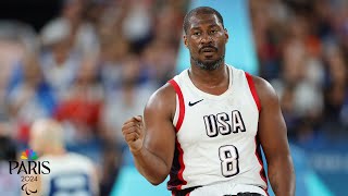 USA wheelchair basketball obliterates France to clinch semifinal spot at Paralympics  NBC Sports [upl. by Christen618]