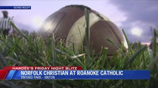 Hardees Friday Night Blitz Week 9  Norfolk Christian at Roanoke Catholic [upl. by Topliffe]