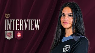 PostMatch Interview  Eva Olid  Hearts Women 30 Aberdeen [upl. by Anelaf]