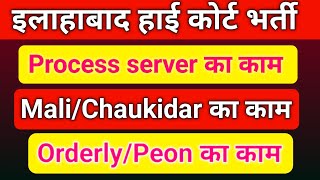 Allahabad High court Bharti process server ka kya kam hota hai  orderly  peon work [upl. by Etnecniv]