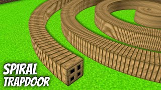 I found a SPIRAL TRAPDOOR in Minecraft  Whats INSIDE the LONGEST TRAPDOOR [upl. by Jerrie]