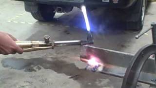 Cutting 14 inch steel with a torch [upl. by Haddad]