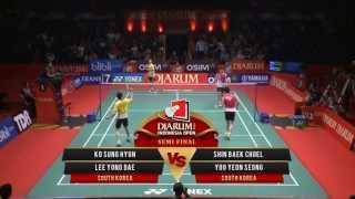 Ko Sung  Lee Yong Dae SOUTH KOREA VS Shin Baek  Yoo Yeon SOUTH KOREA Djarum Indonesia Open 2013 [upl. by Bloom]