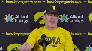 Iowa Coach Tom Brands presser Feb 20 2024 prior to Oklahoma State dual [upl. by Ettenotna]