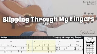 Slipping Through My Fingers  ABBA  Fingerstyle Guitar  TAB  Chords  Lyrics [upl. by Nylirak]