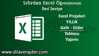 Excel GelirGider Tablosu Oluşturmak  818 video  Ömer BAĞCI [upl. by Eanwahs]