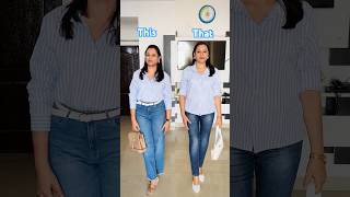 How to style viral blue striped shirt stylingstylingideasblueshirtshortsytshort [upl. by Amick]