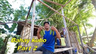 The best Ginisang amplaya  inihaw na tuyo  Day 2 of making a very simple design bahay kubo  Part2 [upl. by Yud]