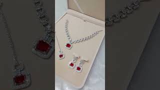 Locket type zircon beautiful set in 4500Rs only order now 🤩onlineshopping trending [upl. by Ecargyram]