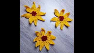 Crochet flowers  የአደይ አበባ አሰራር  adey abeba [upl. by Harlamert]