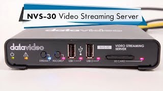 【HowTo Tutorials】NVS30 Video Streaming Encoder Recorder Setup｜Datavideo [upl. by Dasya]