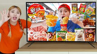 Mukbang Fire Spicy Noodle Tteokbokki 컵라면 아기상어 떡볶이 TV 속 편의점 음식 먹방 Convenience Store food  HIU 하이유 [upl. by Luttrell286]