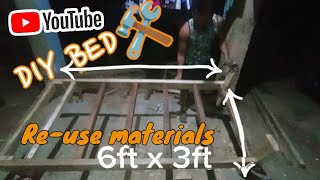 DIY MAKING A SIMPLE BED FOR MY KIDS  WOODEN BED [upl. by Rysler]