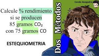 𝐑𝐄𝐍𝐃𝐈𝐌𝐈𝐄𝐍𝐓𝐎 Calcular el porcentaje de rendimiento si se producen 85 gramos CO₂ con 75 gramos CO [upl. by Amir586]