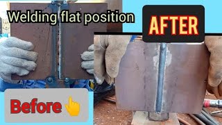 Welding Flat position How to weld Pitoys tv [upl. by Marthena514]