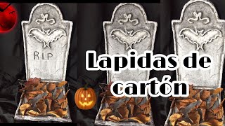 DIY MANUALIDADES HALLOWEEN ðŸŽƒ LÃPIDAS O TUMBAS DE CARTON [upl. by Adav]