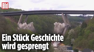 Sprengung der Autobahnbrücke A45 Lüdenscheid  Talbrücke Rahmede [upl. by Heimlich]