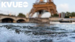 Mens Olympic triathlon event postponed because of pollution in the Seine [upl. by Aicatan]