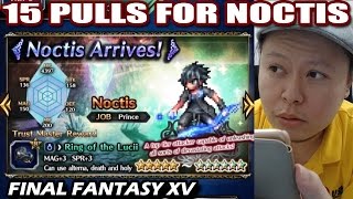 Final Fantasy XV Noctis  15 Pulls Rare Summon FFBE Global [upl. by Yelime]