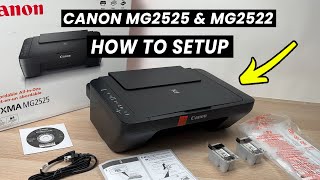 How to Setup Canon PIXMA MG2525 amp MG2522 Printer Load Ink amp Paper Scan  Connect to Computer [upl. by Kcirdaed]