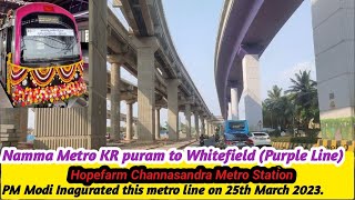 Hopefarm Channasandra Metro Station 🚇Opens for public in March 2023👍KR puramWhitefieldPurple line [upl. by Hctub158]