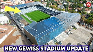 FANTASTIC ALMOST COMPLETE New Gewiss Stadium Update FOP Lighting Public SquareStairs Finishing [upl. by Ahsenek]