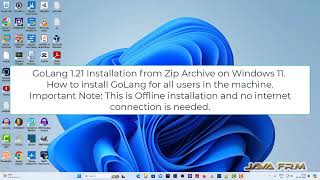 How to install golang 121 on Windows 11 from zip archive  GO 121 installation on Windows [upl. by Ahsikyw]