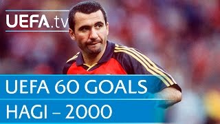 Gheorghe Hagi v Monaco 2000 60 Great UEFA Goals [upl. by Enidlarej]