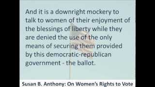 On Womens Rights to Vote  Susan B Anthony  1873  Hear the Text [upl. by Niccolo]