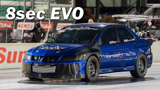 1200hp EVO going 8s Angry EVO by Boostin Performance at The EVO Shootout [upl. by Jenkins]