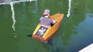 Plywood mini boat electric hydro fins [upl. by Corine]