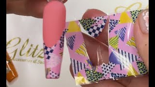 French Smile Line with Transfer Foil Nail Tutorial  How to Quick Easy Simple [upl. by Caffrey638]