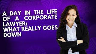 A Day in the Life of a Corporate Lawyer What Really Goes Down [upl. by Cleodell]