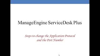 ServiceDesk Plus ports [upl. by Eceinart]