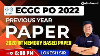 ECGC PO Maths Previous Year Question Paper  Complete Paper  ECGC PO 2022  Lokesh Sir [upl. by Charline]