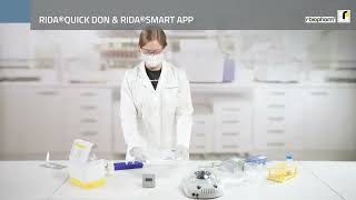 Mycotoxin analysis  Test procedure for RIDA®QUICK DON RQS ECO amp analysis with RIDA®SMART APP [upl. by Enyleuqcaj]