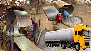 How to make 30000 Liters Fuel Tanker Truck  How Fabricators make Fuel Tanker with Sheets of Iron [upl. by Notgnimer]