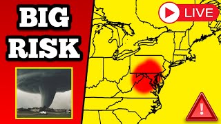 The HUGE Tornado In Maryland As It Occurred Live  6524 [upl. by Shien]