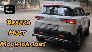 Maruti suzuki Brezza LXI Modification  जरूरी Upgrade base model m  With Price🔥brezzamodification [upl. by Aihsotal]