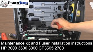 HP Laserjet 3800 3600 3000 CP3505 maintenance kit and fuser installation [upl. by Nahc]