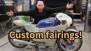 I made my own cafe racer fairings Kawasaki z440 project  pt 3 [upl. by Trinl]