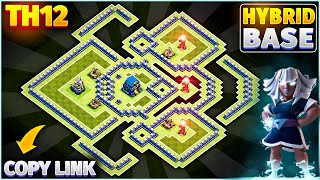 NEW TH12 Base COPY LINK  BEST CoC Town Hall 12 HYBRIDTROPHY Base  Clash Of Clans [upl. by Regnig]