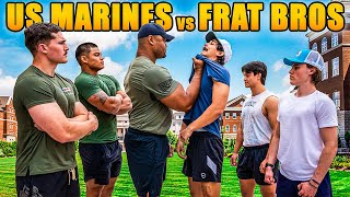 US Marines vs Frat Bros  Whos Fitter [upl. by Ahserb608]